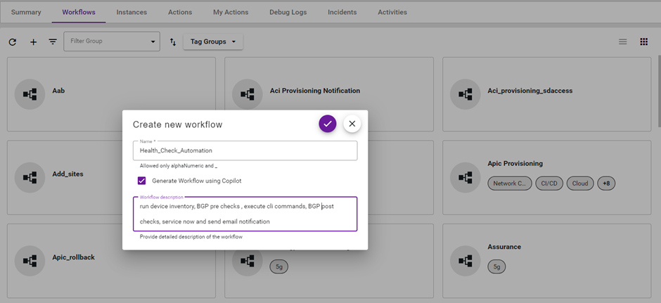 Create new workflow ATOM AVA